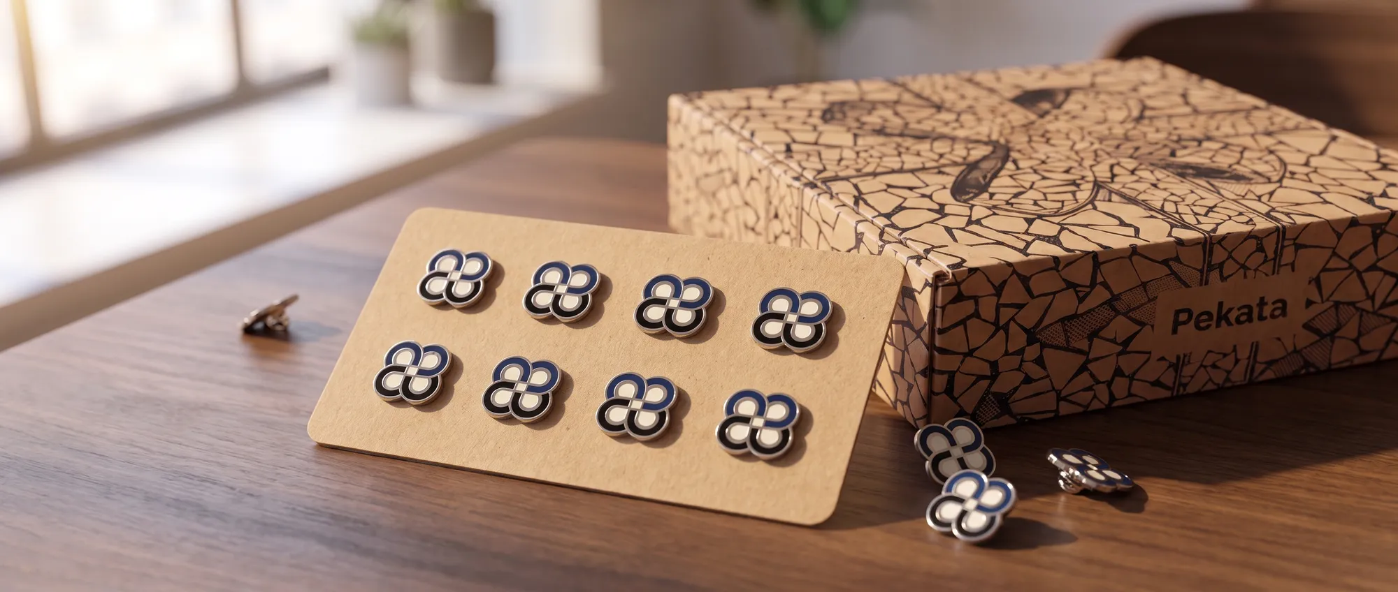 Individuelle Hartemaille-Pins und Buttons mit dem Logo eines Unternehmens